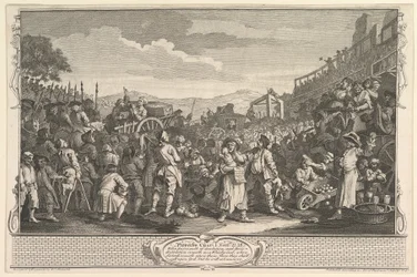 De Luie Leerling Geëxecuteerd in Tyburn Industrie en Luiheid, plaat 11, 30 september 1747