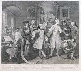 The Rakes Levee, plaat II, uit A Rakes Progress, 1735