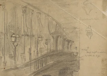 Recto: Studie van London Bridge voor 