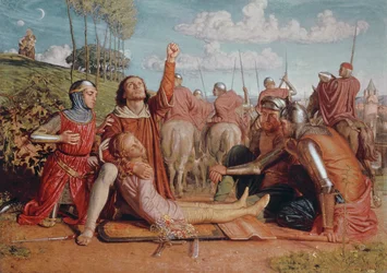 Rienzi zweert gerechtigheid te verkrijgen voor de dood van zijn jonge broer, gedood in een schermutseling tussen de facties Colonna en Orsini, 1849-49