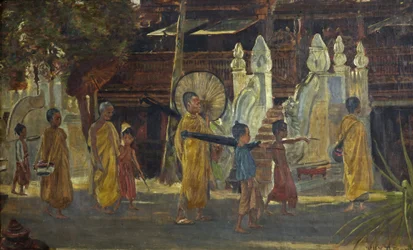 Een processie in Birma