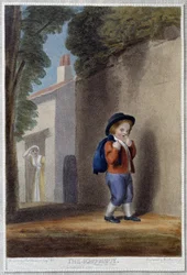 De Schooljongen - in "De 7 Leeftijden van de Mens" door Shakespeare, ill. door W. Bromley, Londen