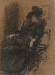 Zittende vrouw