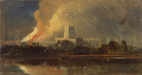 Bristol-rellen: De brand van het bisschoppelijk paleis, c.1831
