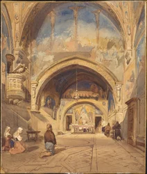 Interieur van de Kerk van San Benedetto, Subiaco