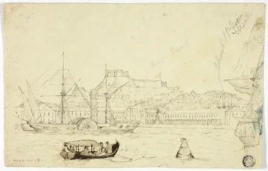 Zeehaven met fort