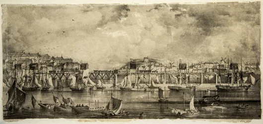 De inauguratie van Stanhope en Tyne Drops, South Shields, september 1834