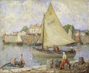 Op weg naar het visgebied, Honfleur