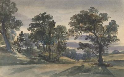 Een parklandschap bij schemering, ca. 1879