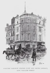 Elektrisch treinstation, City en South London, King William Street