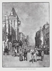 Fleet Street, met uitzicht op de Rechtbanken