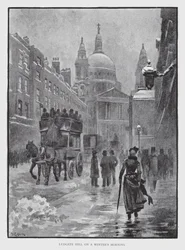 Ludgate Hill op een Winterochtend