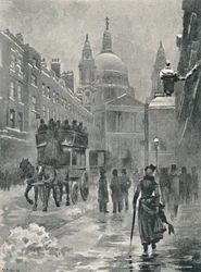 Ludgate Hill op een winterochtend, 1891