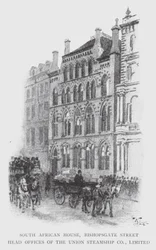 Zuid-Afrikaans Huis, Bishopsgate Street, Hoofdkantoren van de Union Steamship Co, Limited