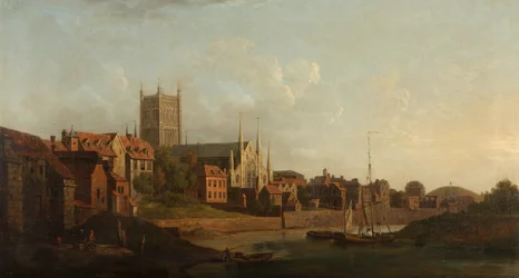 Worcester vanaf de Severn, ca. 1760