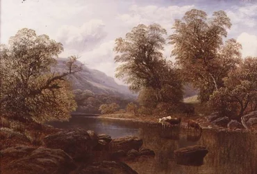 Landschap met een Rivier en Vee