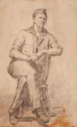 Zittende Man, ca. 1870