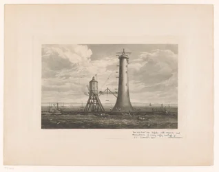 Aanbouw van de Bell Rock-vuurtoren