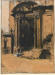 Deur van het oude Ashmolean Museum, Oxford