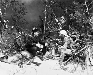 Leven van de Trapper in Canada, foto door Nottman, circa 1890.