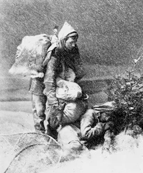 Het leven van de Trapper in Canada, foto door Nottman, circa 1890.