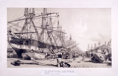 West India Docks, Poplar, Londen, 1830