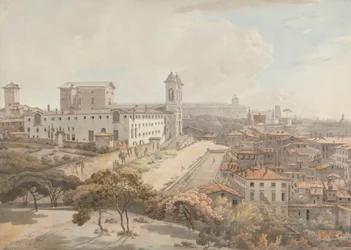 Een uitzicht op Rome vanaf de Pincio