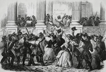 Revolutie in Berlijn voor het paleis van Willem I, maart 1848, Duitsland