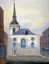 Kerk van St Mary Abchurch, City of London, ca. 1815