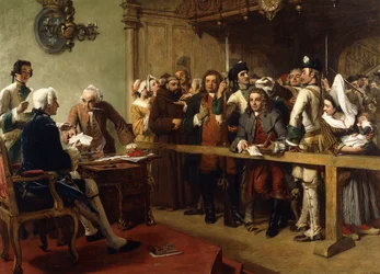 Hogarth Voor de Gouverneur van Calais Gebracht als Spion, 1851