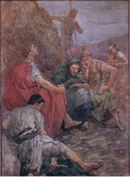 Brutus en zijn metgezellen na de Slag bij Philippi, uit Plutarch Lives gepubliceerd door T C & E C Jack Ltd