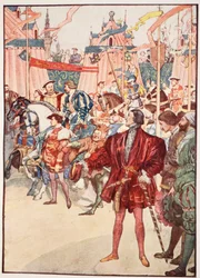 Het veld van het Gouden Laken, juni 1520, illustratie uit 