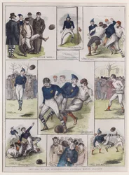 Schetsen van de internationale voetbalwedstrijd, Glasgow, 1872
