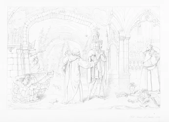 Illustratie voor Het kasteel van indolentie door James Thomson (gravure)