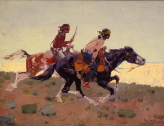 De achtervolging, Kayenta, Arizona / Schilderij