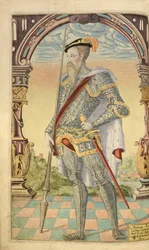 Alfons XI, Koning van Castilië en León, uit Honor Military, and Civill, William Segar, uitgegeven door Robert Barker, Londen, 1602