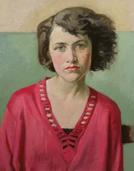 Portret van een Meisje in Roze