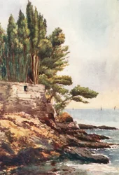 Capo Lungo, Nervi (kleurenlitho)