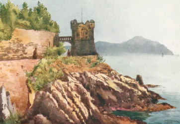 De Promenade, Nervi (kleurenlitho)