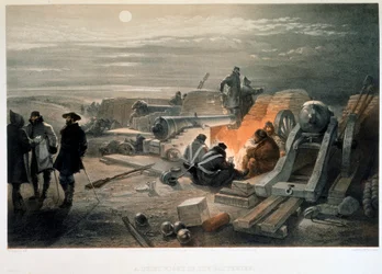 Een rustige nacht in de batterijen