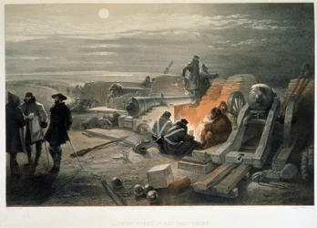 Een rustige nacht in de batterijen, 1855
