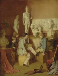 Interieur van een academie: De critici