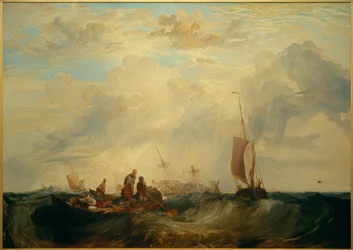 Ingang van de Maas: Oranjemerchant op de zandbank, aan het vergaan