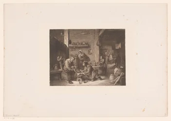 Interieur met een arts en een barbier