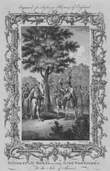 Hengest en Horsa ontmoeten koning Vortigern, op het eiland Thanet, 1773