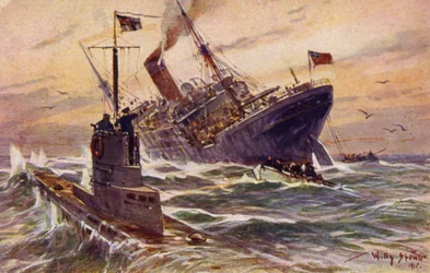 Vernietiging van een Britse koopvaardijstoomboot door een Duitse U-boot, Eerste Wereldoorlog