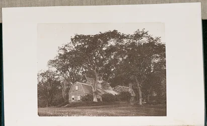 Het oude Fairbanks House in Dedham, Massachusetts, gebouwd in het jaar 1636