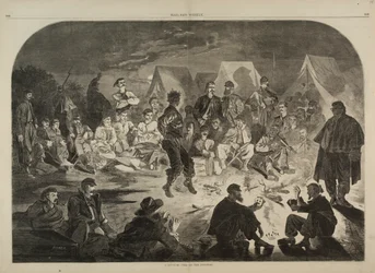 Een bivakvuur aan de Potomac, uit Harper