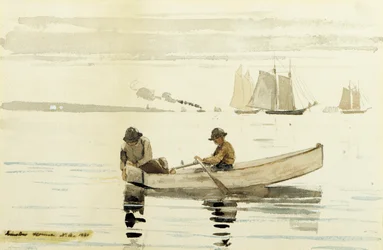 Jongens aan het Vissen, Gloucester Harbor, 1880