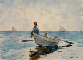 Jongens in een dory, 1880